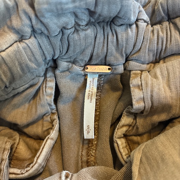 Free the people button fly ankle pleated pants/Brown high-waisted /drawstring /S - Picture 9 of 16